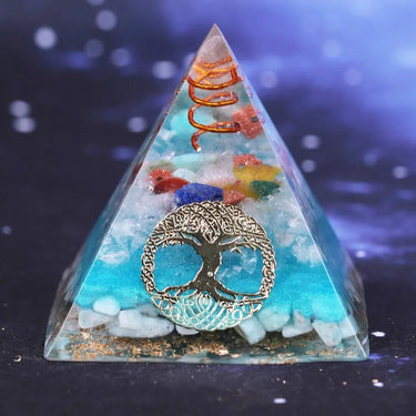 Tree Of Life Amazonite 7 Chakra Orgone Pyramid-Your Soul Place